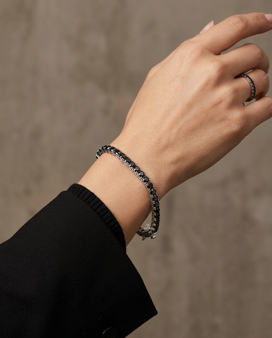 Classic Tennis Bracelet - Black Moissanite