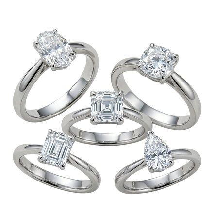 Bespoke Solitaire Rings in Moissanite