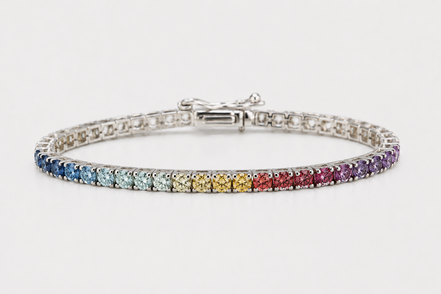 Rainbow Tennis Bracelet - Moissanite