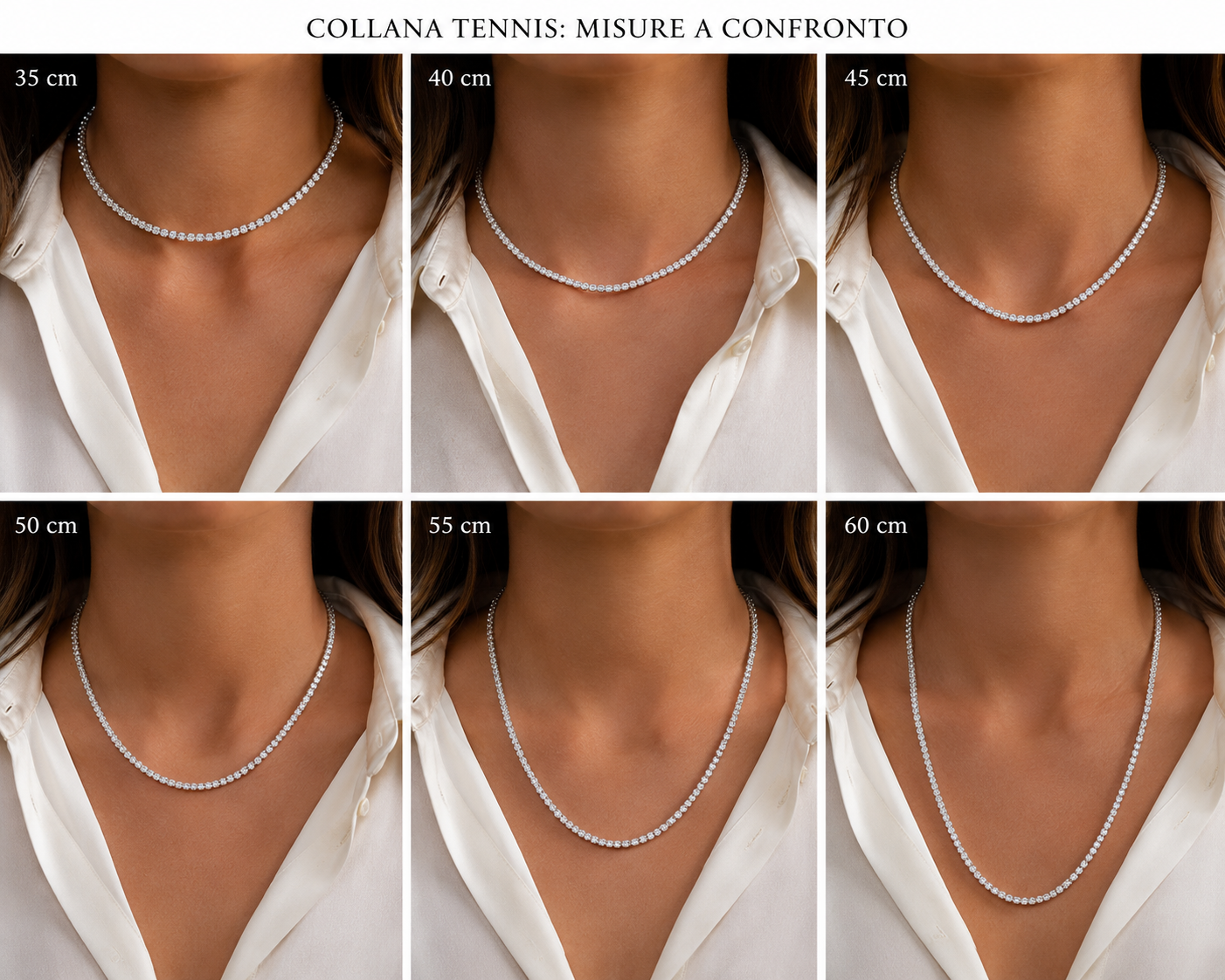 Classic Tennis Necklace - White Moissanite